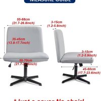 MINGPINHUIUS Armless Adjustable Chair Cover: Modern Without Arms Vanity Chair Cover Criss Cross Slipper Chair Furniture Protector Covers for Home Office (Pine Green,Regular Style) - Image 6