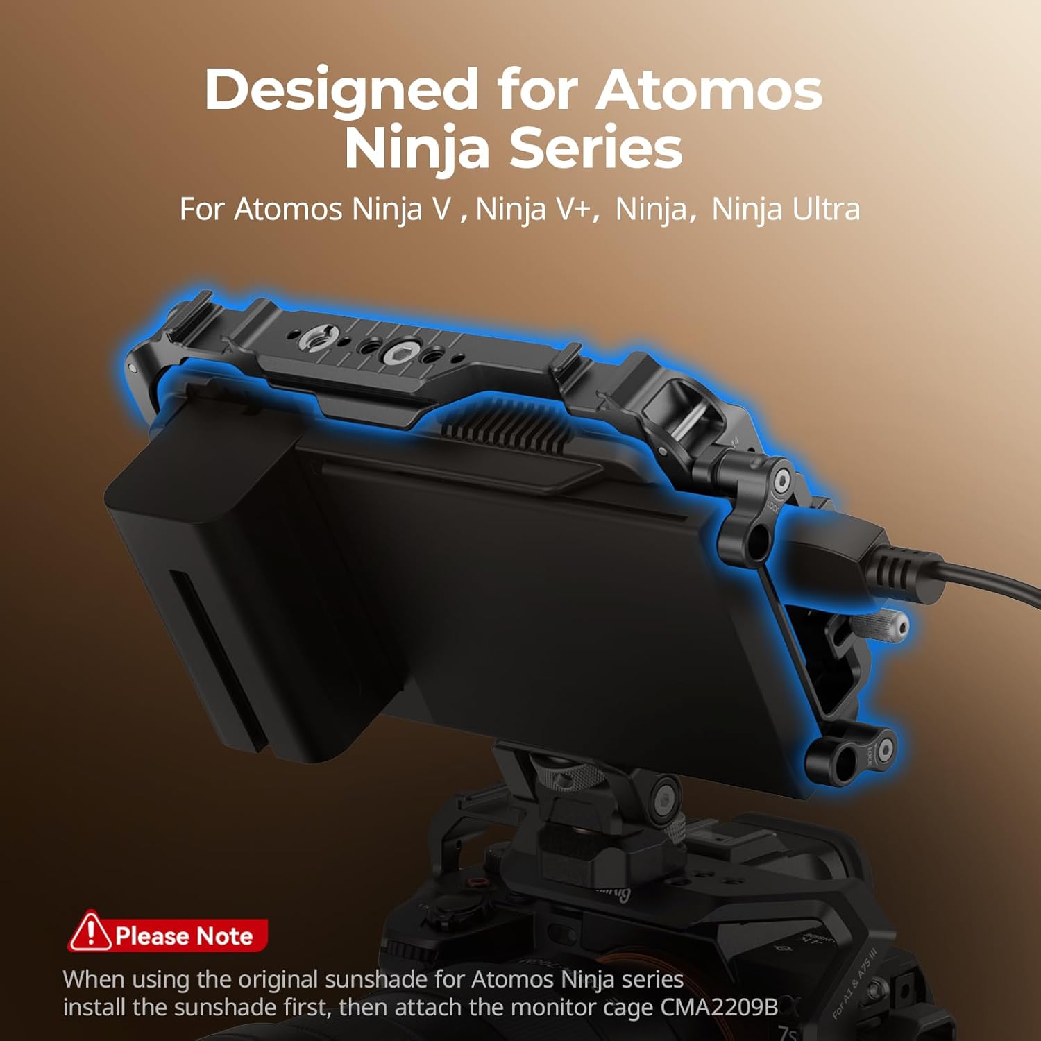 SMALLRIG Monitor Cage for Atomos Ninja V,Built-in NATO Rail and HDMI Cable Clamp Monitor Cage 2209 - Image 2
