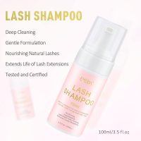 EMEDA Lash Shampoo Kit - 3.38 fl.oz / 100ml Gentle Foam Lash Cleanser, Oil-Free Cleaning for Wash Extension/Natural Eyelash Bath with Rinse Bottle Brush - Image 2