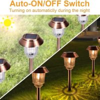 XMCOSY+ Solar Pathway Lights Outdoor - 6 Pack Solar Garden Lights, 10-40 LM Dimmable Solar Lights Outdoor Waterproof Auto On/Off IP 65 Solar Powered Landscape Lighting for Patio Walkway Driveway - Image 2