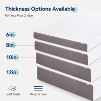 Amazon Basics Memory Foam Mattress, Medium Firm, 12 Inch, King, White/Grey, 80" L x 76" W x 12" Th - Image 10