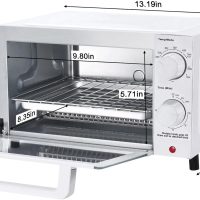 Mainstay Toaster Oven Combo Kitchen Appliances, Fits 9” Pizza, 4 Slice Capacity, Powerful Circulation, Auto Shutoff, Includes Baking Rack Pan Quartz, up to 60 Min, Easy Clean (Arctic White) - Image 5
