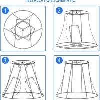 Double White Lamp Shade Set of 2, TOOTOO STAR Large Barrel Lampshade for Floor Light and Table Lamp 6x12x8.5 inch, DIY Fabric Natural Linen Hand Crafted, Spider (White, 6x12x8.5 inch) - Image 6