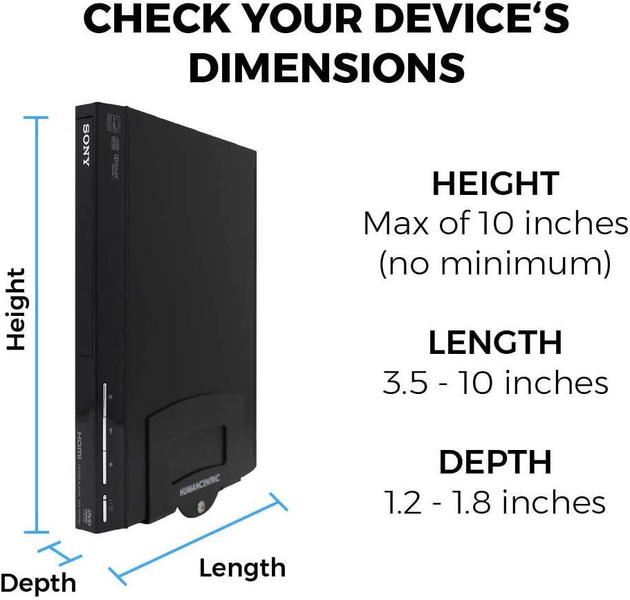 HumanCentric Cable Box and Modem Mount, Adjustable Wall Mount for Small and Narrow Devices, Cable Boxes, Modems, DVD Players, Streaming Media Devices, Mount on The Wall Behind TV, Hardware Included - Image 3