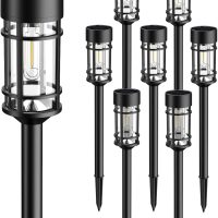 8 Pack Solar Pathway Lights Outdoor, Waterproof Solar Lights Outdoor with Metal & Glass Design - Auto On/Off, Long-Lasting, Landscape Lighting for Garden, Yard, Lawn, Driveway, Walkway - Image 7