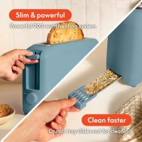 bella 2 Slice Slim Toaster, Fits-anywhere™ Kitchenware, 6 Setting Shade Control with Reheat & Cancel Buttons, Fits sourdough, 10” Long Slot, Anti Jam & Auto Shutoff, 900 Watt, Surf - Image 4