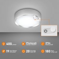 TOOWELL Motion Sensor Ceiling Light Battery Operated Indoor/Outdoor LED Ceiling Lights for Closet Hallway Pantry Laundry Stairs Garage Bathroom Shower Porch Shed Wall 400LM Motion Activated Light - Image 2
