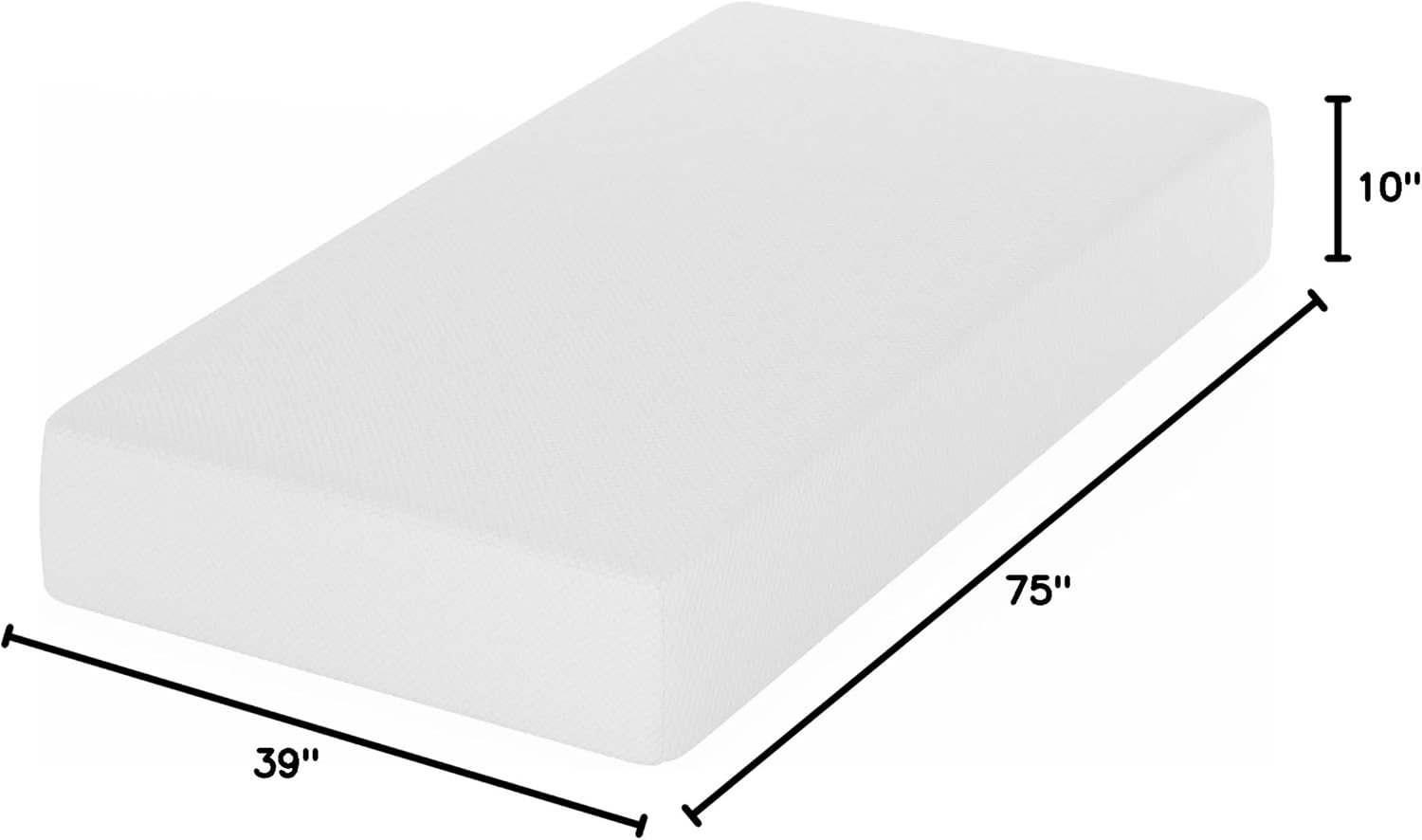 Furinno Tidur Cooling Gel Memory Foam Mattress, 10 Inch, Twin, White - Image 2