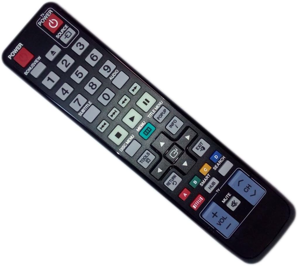 Replaced Remote Control Compatible for Samsung BD-D5500/ZA BDD7500/ZA BDD5500K BD-D7500B BD-D5700/ZC BDD6100C BD Blu-Ray DVD Player