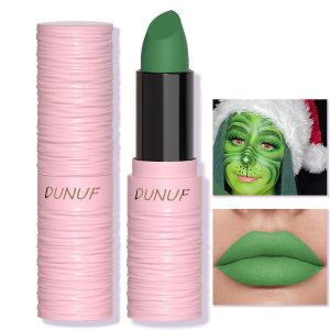 Green Matte Lipstick for Women, Green Lip Face Body Paint Stick, Halloween SFX Witch Makeup Elphaba Costume Face Paint Stick, Waterproof Long Lasting Lip Balm for Goth Clown Makeup