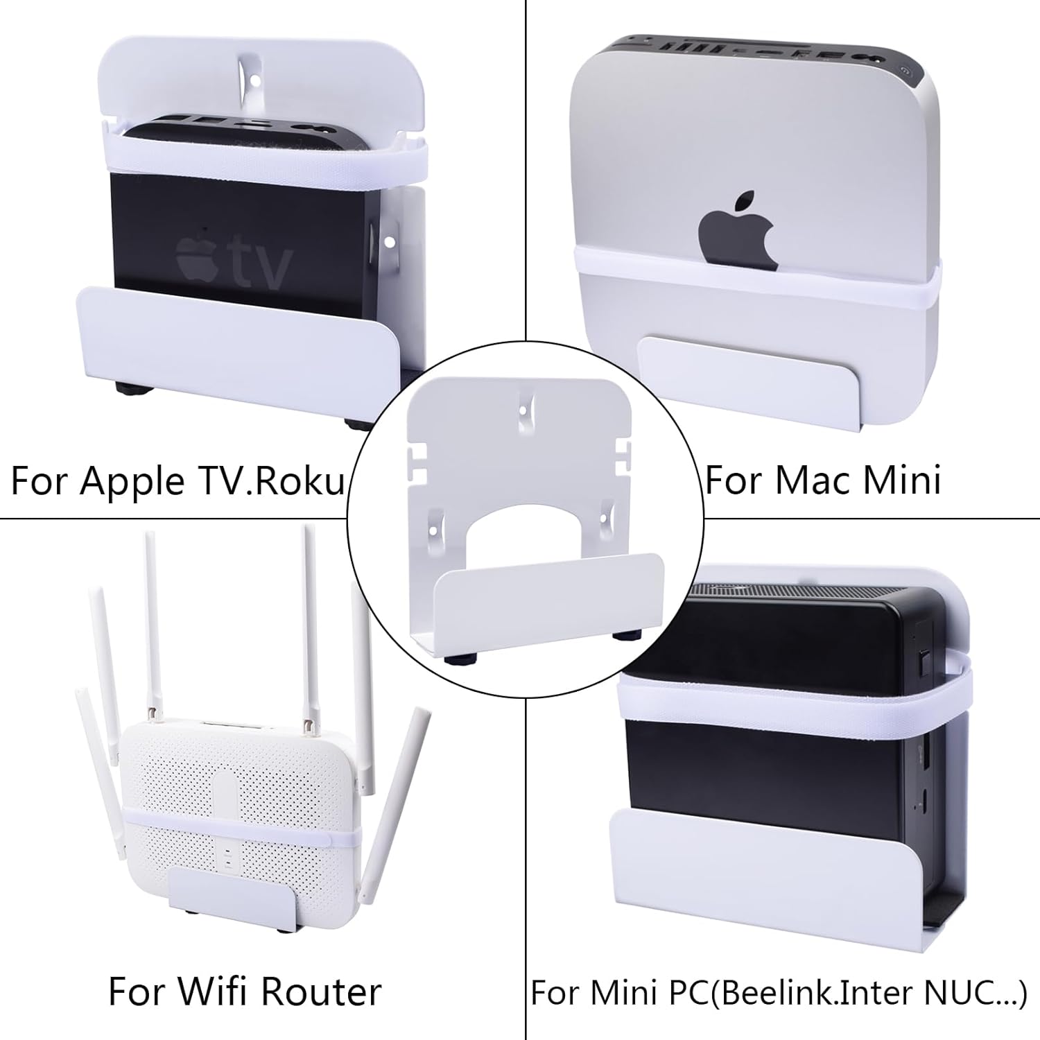 Gmailmall Cable Box Mount Modem Adjustable Wall Mount for Most Narrow Media Players Compatible with Roku, Router, Fire TV, M4 Mac mini, Beelink, Cable Box, and Other Streaming Media Players - Image 8