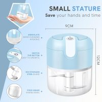 EASYSPEED Electric Garlic Chopper 1Cup, Mini USB Charging Wireless Food Processor with 304 Stainless Steel, 2 Sharp Blades, Portable Kitchen Meat Grinder for Onion, Garlic, Ginger, Baby Food - Image 2