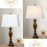 Rectangle White Lamp Shade, Square Large Linen Lamp Shades, Top 7"x12.5", Bottom 9"x15", Height 9.8", Includes 1 Harp Holder,2 Adapters, Fits Table,Floor and Wall Lamp Shades, Easy Assembly - Image 3