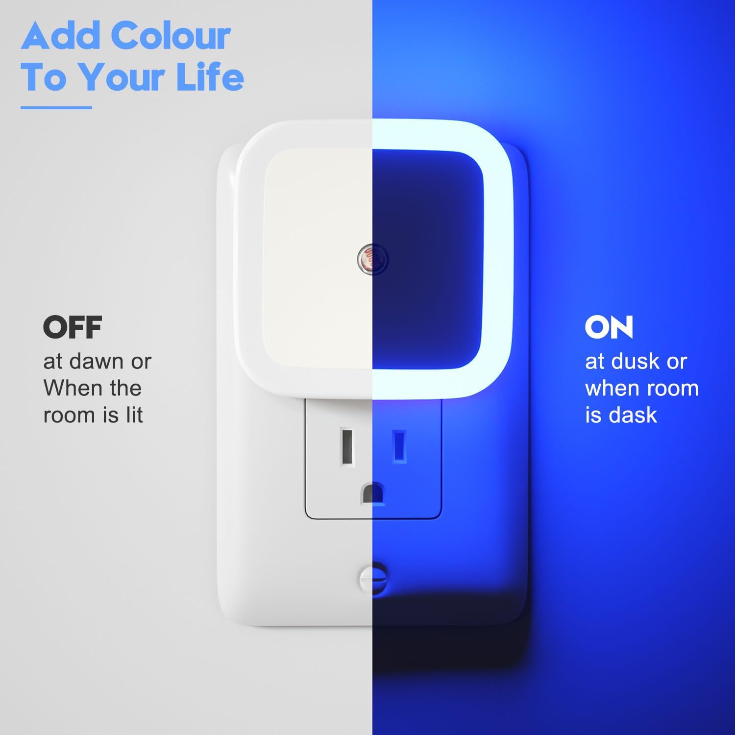 Sujeet Blue Night Light 4 Pack,Night Lights Plug into Wall 4-Pack, Nightlight Plug in Night Lights, Dusk to Dawn Night Lamp Led Night Light for Bedroom, Bathroom, Hallway - Image 2