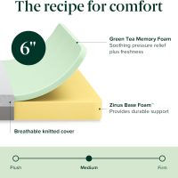 ZINUS 6 Inch Ultima Memory Foam Mattress [New Version], Twin, Fiberglass Free, Medium Firm Feel, Breathable Airflow Memory Foam, Certified Safe Foams & Fabric, Mattress in A Box - Image 6