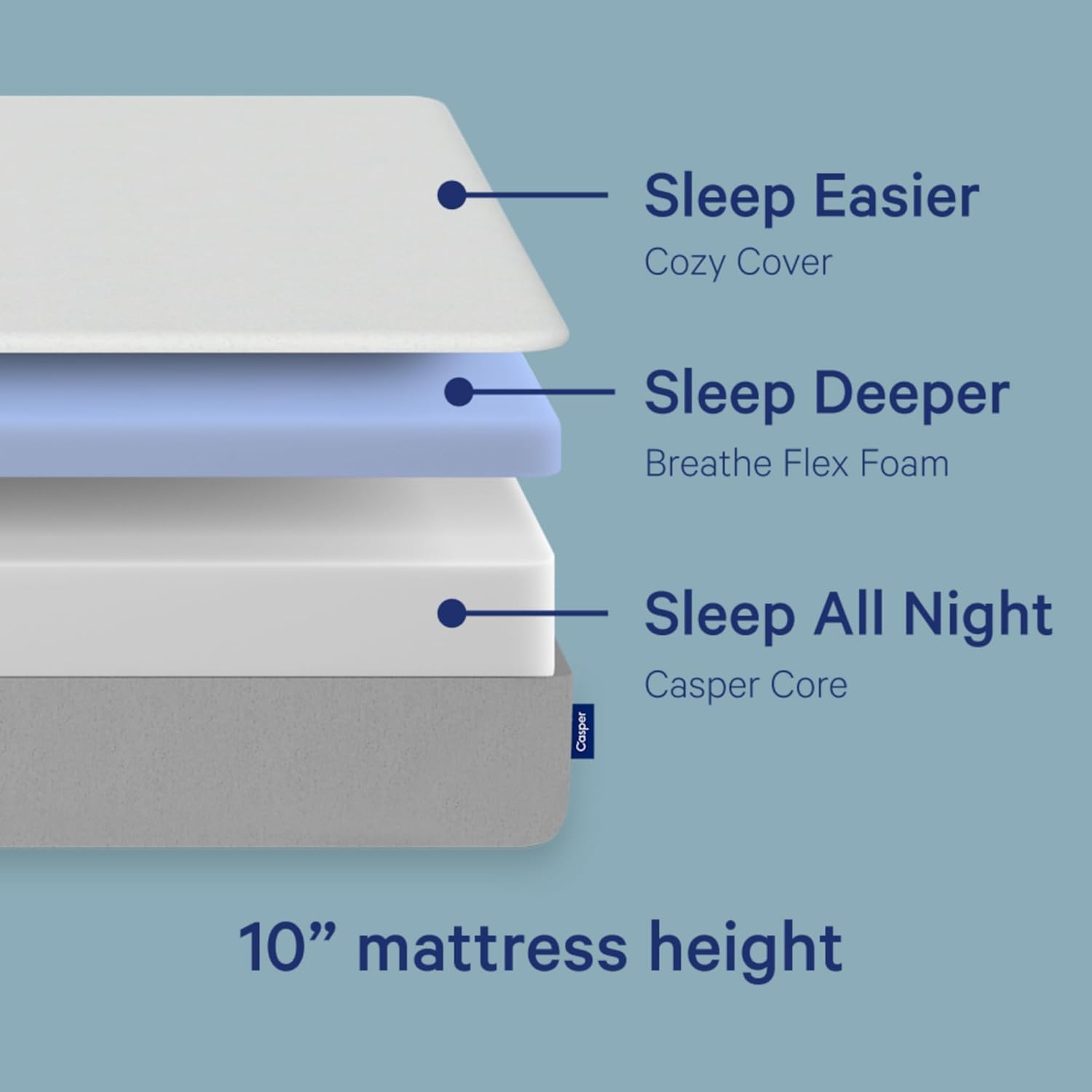 Casper Sleep Element California King Mattress - Medium Feel - Motion Isolation - Breathable, Cooling Memory Foam - 100-Night Trial - CertiPUR-US - Image 3
