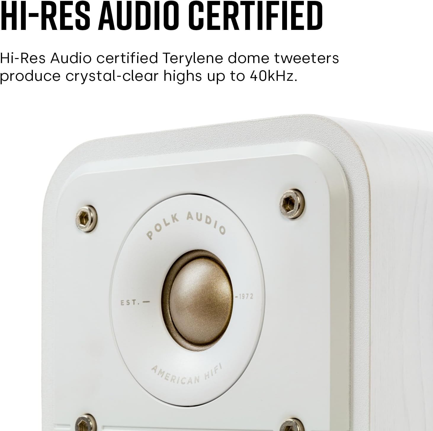 Polk Signature Elite ES10 Surround Loudspeaker - Hi-Res Audio Certified, Dolby Atmos & DTS:X Compatible, 1" Tweeter & 4" Woofer, Power Port Technology for Effortless Bass (Pair, Contemporary Walnut) - Image 6