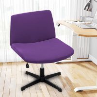 Criss Cross Office Chair Cover, Replaceable Stretch Armless Wide Seat Chair Protector Cover, for Home Office Chair Decor(Purple) - Image 7