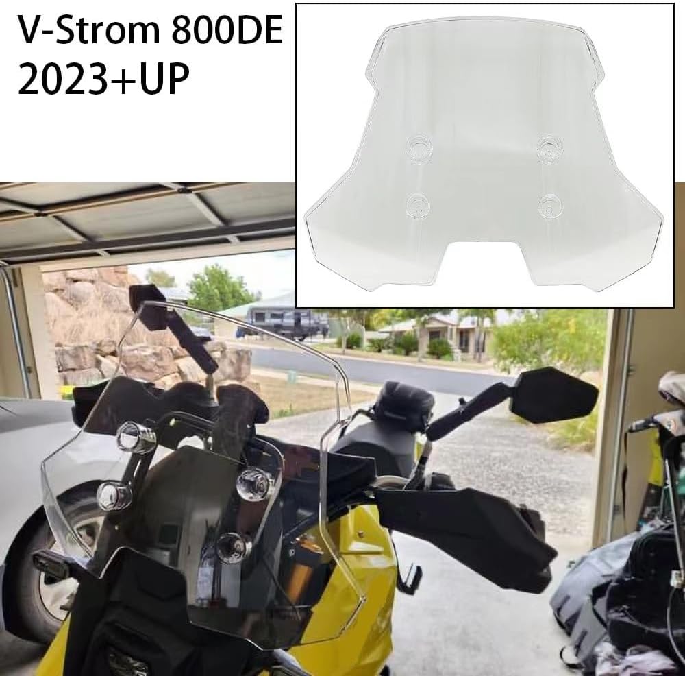 13.5" Windscreen Windshield Replacement for V-Strom 800 / 800DE / Adventure / Touring 2023-2025 Motorcycle Wind Deflectors Protection Front Fairing, Clear Screen - Image 3