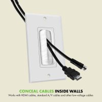 TOPGREENER 6 Pack Bristled Brush Wall Plate Multimedia Pass-Through Insert for Low Voltage Cables, HDMI Cables, Coaxial Cables, Speaker Wires, Home Theater Systems, Size 1-Gang 4.50" x 2.75", White - Image 6