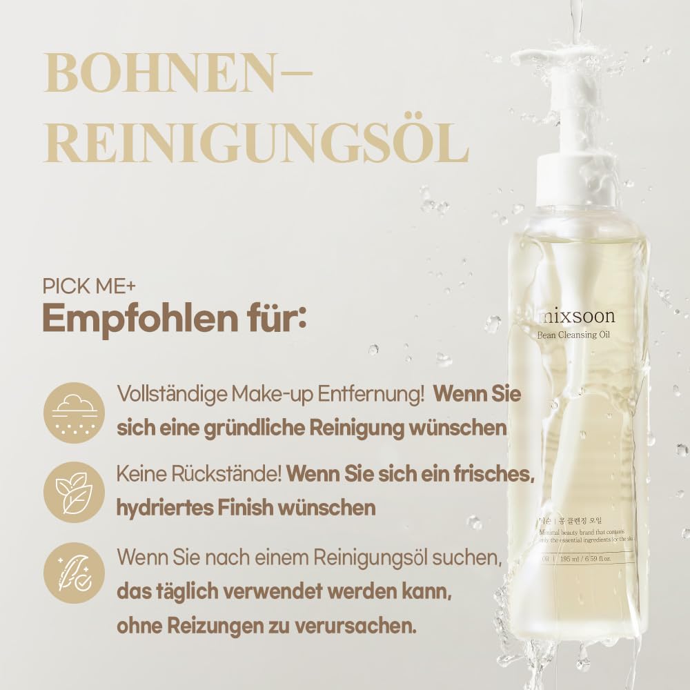 mixsoon Bean Cleansing Oil 6.59 fl oz / 195ml Lightweight Oil Cleanser Make up Remover for daily skin care routine Korean Glass Skin Care - Image 6