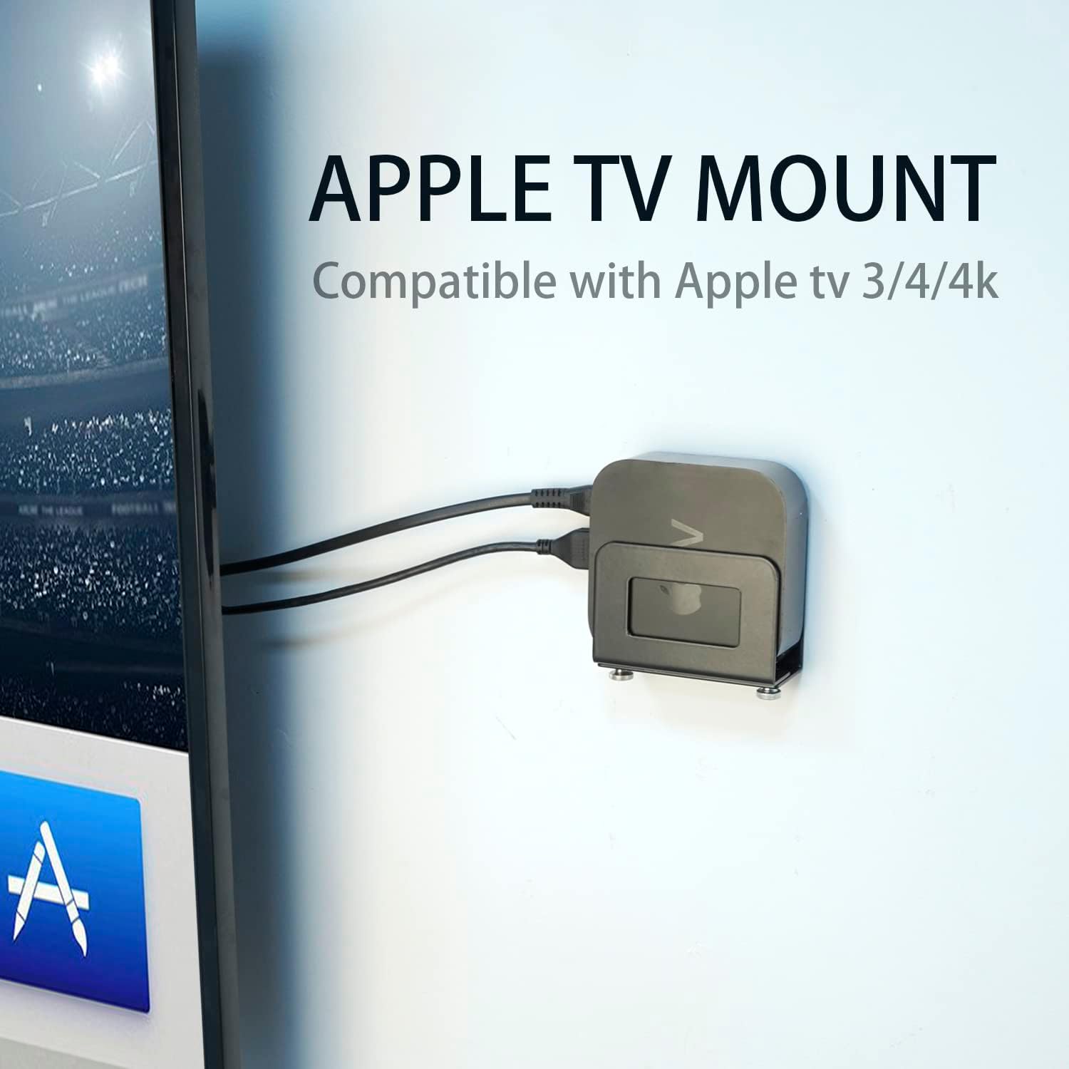 Monzlteck Adjustable Small Device Wall Mount Holder for Apple TV,ROKU,Router,Modem and Other Media Players - Image 2