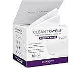 Clean Skin Club Healthy Aging Clean Towels® XL, Smooths Fine Lines Wrinkles & Texture in 6 weeks, Treated for Extra Softness, Disposable Face Towels, Anti Aging Makeup Remover Dry Wipe, 50 count