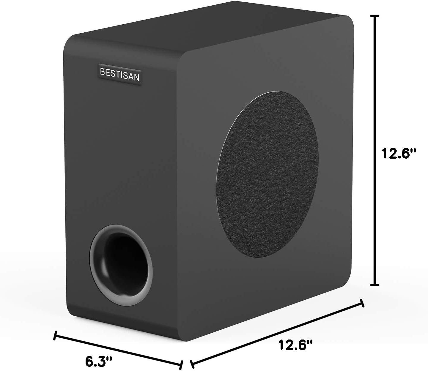 BESTISAN Powered Subwoofer, 6.5'' Side Firing Home Audio Sub, Deep Bass Response Subwoofers, Easy Setup with Home Theater Systems, TV, Speakers, RCA, LFE, AUX Input, High-Level Speaker Input & Output - Image 8