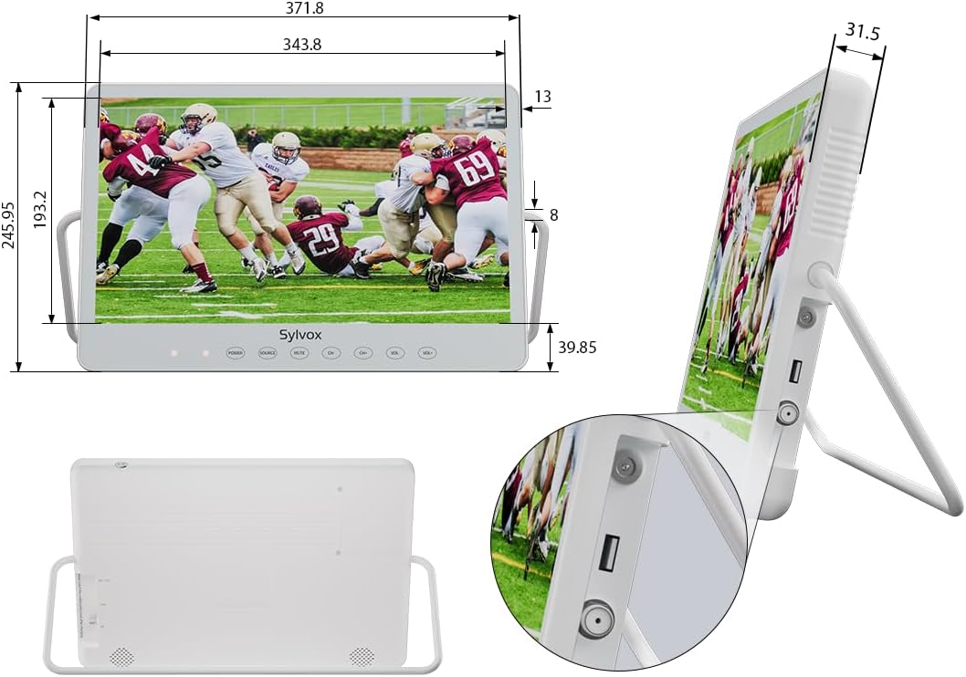 SYLVOX 15.6" Portable TV, 1080P Smart TV, 10000mAh Battery (6H), Rechargeable, IP66 Waterproof, Supports Apps & Voice Control. Perfect for RV, Kitchen, Camper & More - Image 6