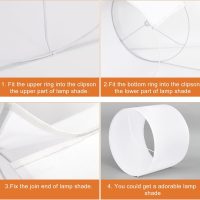 White Lamp shades Set of 2, Drum Tall LampShades 13" Top x 13" Bottom x 10" Height, Lamp Shades for Table Lamps & Floor Lamps & Bedside Lamps Replacement, Natural Linen Lampshades Easy Assembly - Image 7