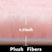 Pink Area Rugs for Bedroom Girls, Living Room Decor, Fluffy Fuzzy Shag Rug 4x6 for Kids Room, Soft Cute Indoor Floor Carpet for Baby, Teen, Nursery, Preppy Dorm, Playroom, Plush Aesthetic Bedside Rug - Image 2