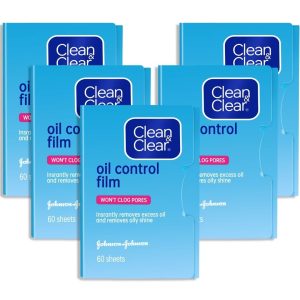Clean & Clear Oil Control Film, 5 Pack of 60 Sheets (300 Sheets Total)