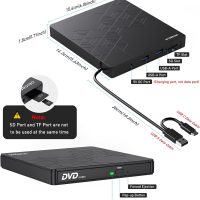 External DVD Drive, CD Drive USB 3.0 Typle C CD/DVD ROM +/-RW Adapter with USB Port DVD Burner for Laptop PC Desktop Computer, Optical Disk Drive CD Player Compatible with Mac Windows Linux - Image 6