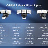 OREiN 3500LM/26W Flood Lights Outdoor, 240°/40FT Big Motion Sensor Outdoor Lights Dusk to Dawn Security Lights IP65 Waterproof 3 Modes for Outside 3500SQ.FT Front Door, Garage, Black (Hardwired) - Image 6