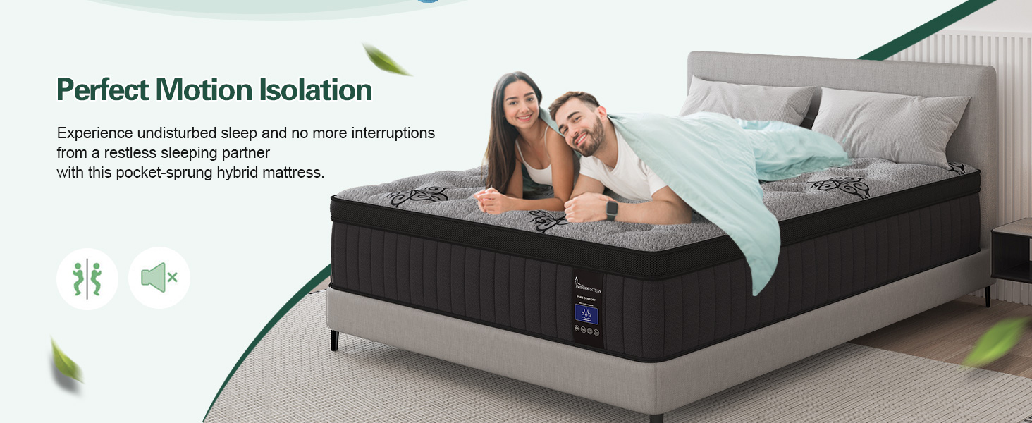 gel memory foam and inner springs hybrid mattress Queen king size 12inch 14inch