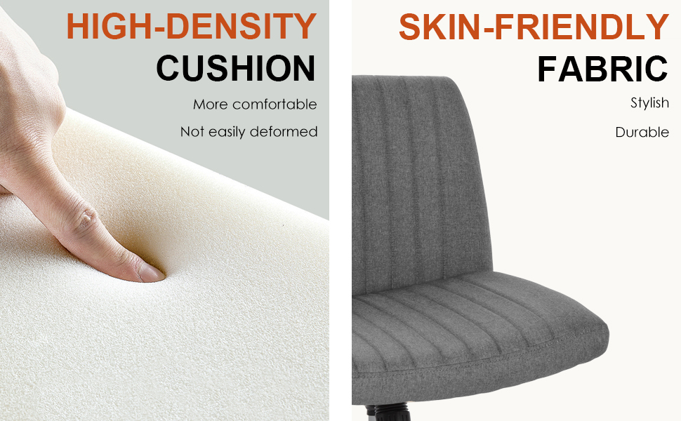 The backrest and seat of the vanity chair are filled with high-density thickened sponge.