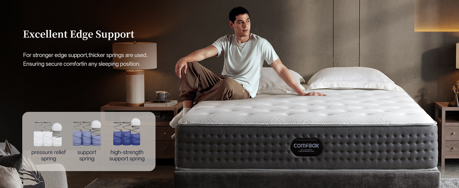 14 inch mattress in a box, easy delivery, queen hybrid bed, home comfort sleep solution