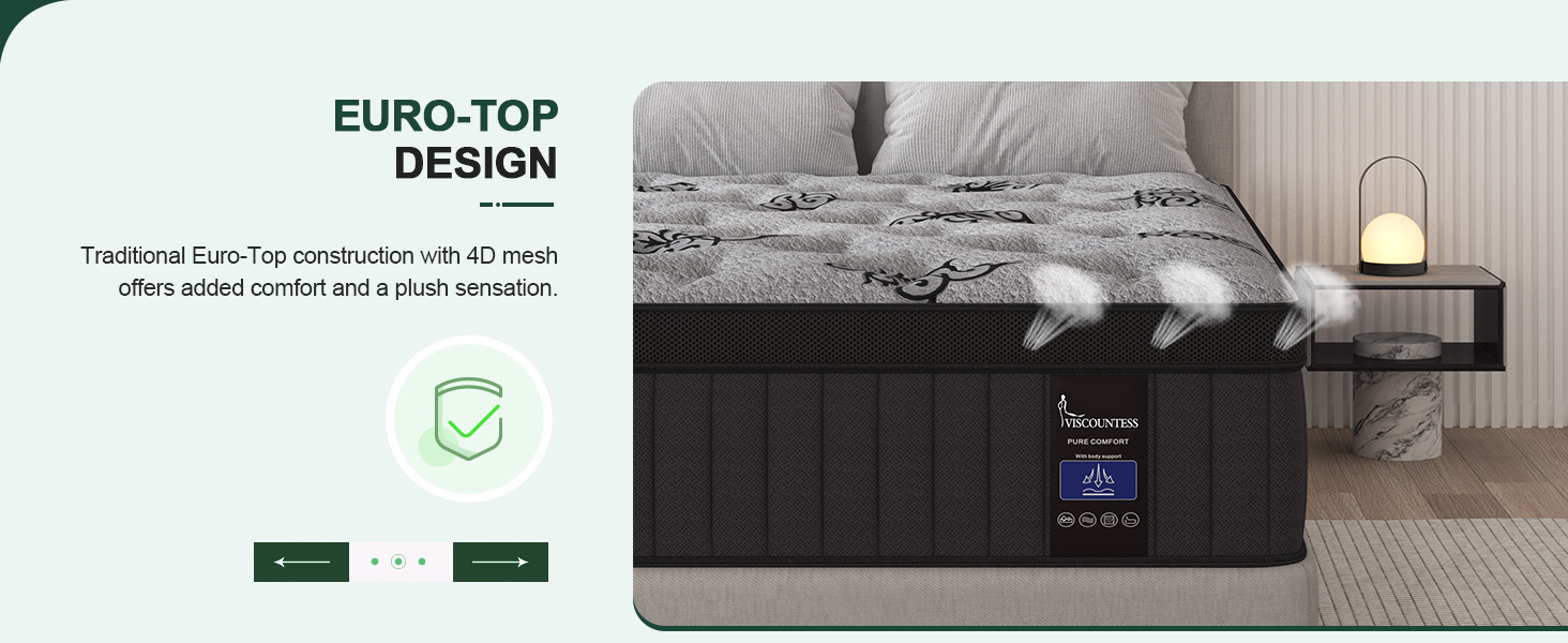Breathable & Soft euro top mattress
