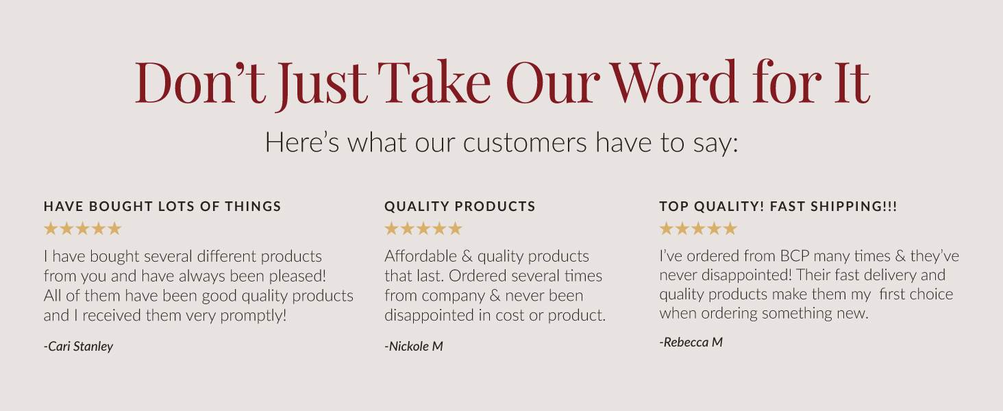 Customer Testimonial BCP Don't Just Take Our Word for It