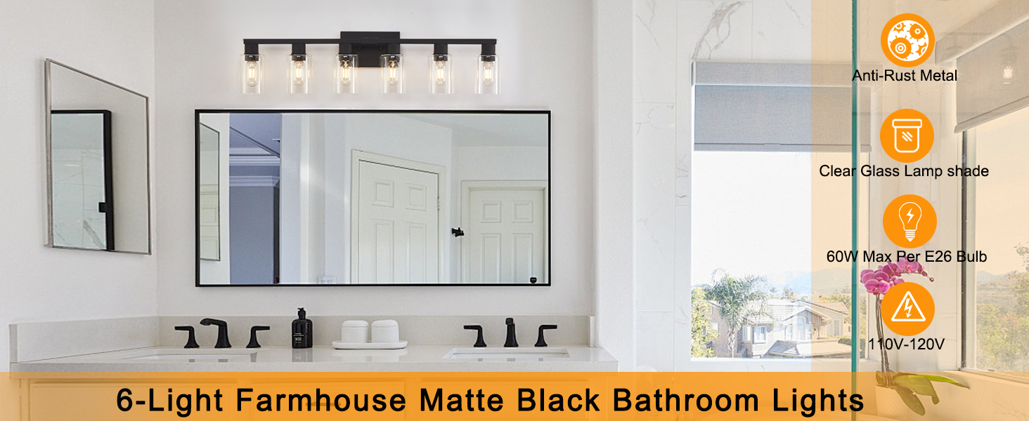 6 Light bathroom vanity light