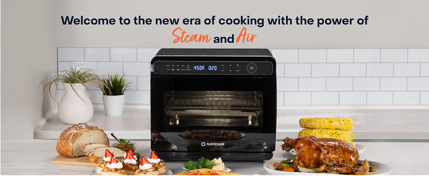 Convection Air Fryer, Countertop Oven for Baking, Roast, Steam, Dehydrate, Pizza