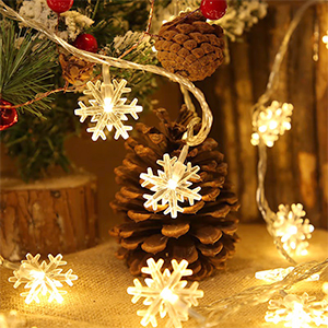 Plug in Christmas Snowflake String Lights
