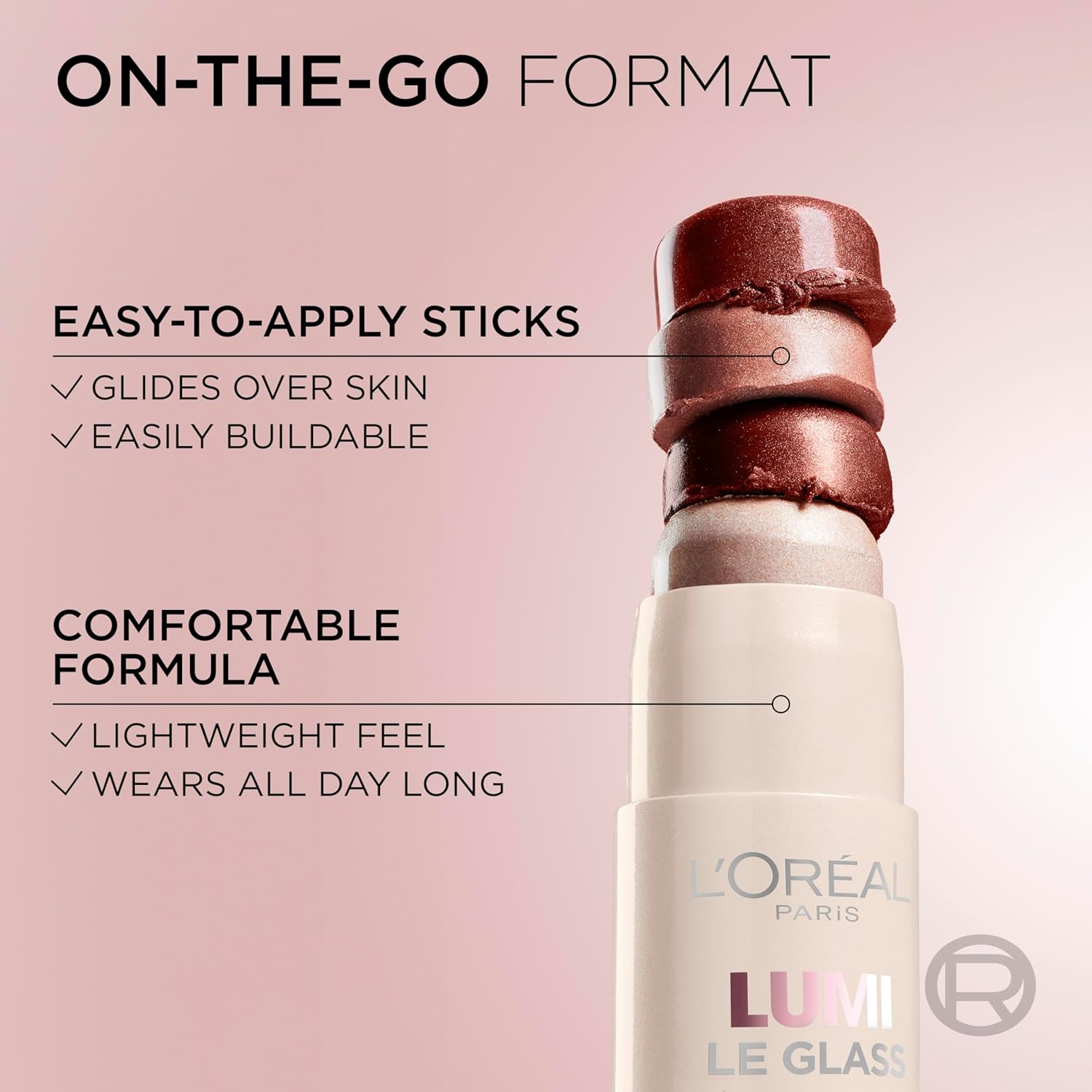 L'Oreal Paris True Match Lumi Le Glass Highlighter Stick, Reflective, Translucent, Glassy Highlighter for Face and Body, 610 Glassy Pearl Eclat, 0.17 Oz - Image 7