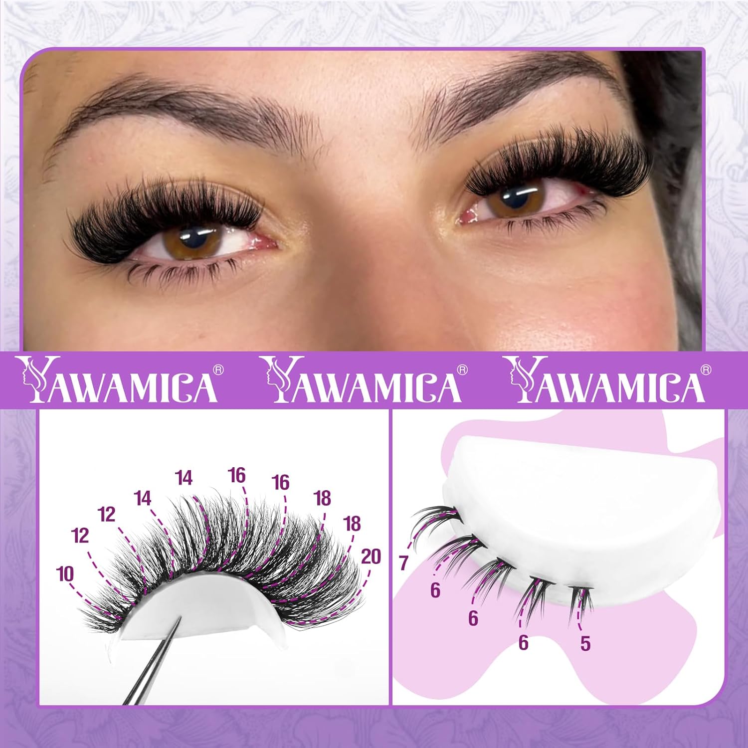 Yawamica Cluster Eyelash Extensions Fluffier Lash Clusters with Bottom Lashes 200D Volume Individual Lashes 315pcs Wispy Eyelash Clusters 10-20mm DIY Lash Extension at Home - Image 2