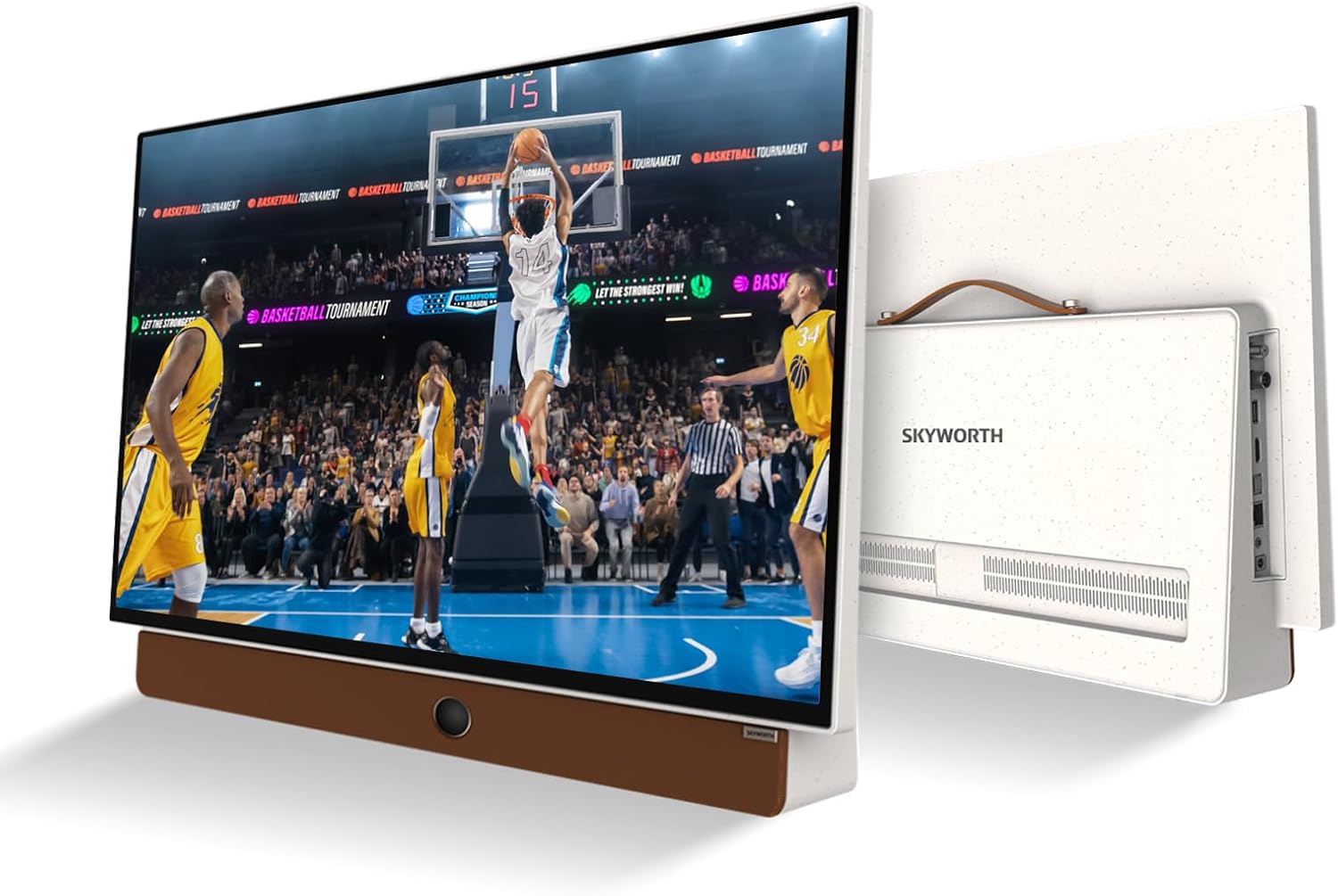 Skyworth 24-Inch Portable Smart TV with Protective Case, Battery Powered Outdoor TV, 1080P FHD, Google TV, HDR10, Dolby Audio, Chromecast, Ideal for Sports, Game Day Bundle - Image 2