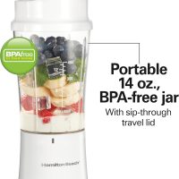 Hamilton Beach Portable Blender for Shakes and Smoothies, 14 Oz BPA Free Travel Cup & Lid, Durable Stainless Steel Blades, Personal Smoothie Blender, White ( 51101V) - Image 7