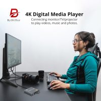ByDiffer 4K Digital Media Player, TV MP4 Video Player for USB Drives and SD Cards, Ultra HD, H.265/HEVC, Digital Signage, Looping and Auto Playback, HDMI and AV Output (Grey) - Image 2