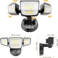 Onforu 90W Flood Lights Outdoor, 10000LM Brightness LED Flood Light with 4 Heads, Switch Controlled Floodlight, IP66 Waterproof 6500K Exterior Security Lights for Outside Yard Garage Patio - Image 9