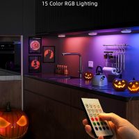 EZVALO 6-Pack Under Cabinet Lighting, Rechargeable Motion Sensor Puck Lights with Remote, 3 Color Temps &12 RGB Colors, Magnetic Stick on Light, Dimmable Under Counter Lights for Kitchen, Shelf, Stair - Image 5