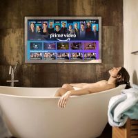 Haocrown 32" 4K Ultra HD Smart Bathroom Mirror TV, IP66 Waterproof, Android 13 System with Voice Remote for Google Assistant ATSC Tuner, 500 cd/㎡ High Brightness (Black Frame, 2025 Model) - Image 5
